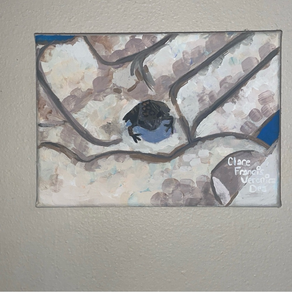 Small Canvas Painting of a Frog